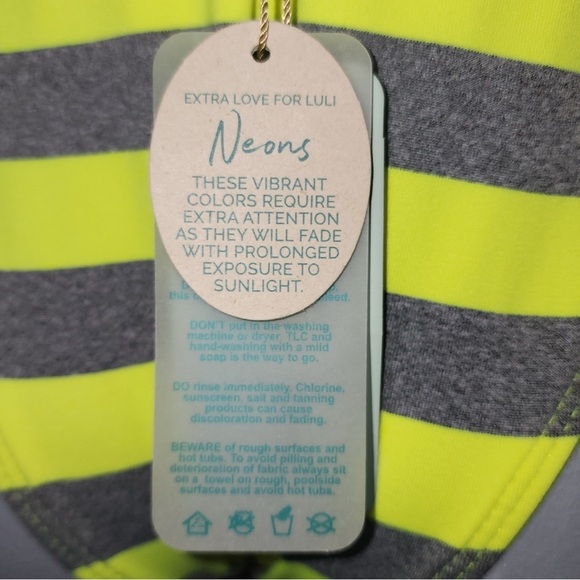 ⭐️ NWT ⭐️ Luli Fama “Time to Fiesta” Striped One Piece Swimsuit- Size: L 🌴☀️👙 - Picture 9 of 10